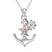 YFN Anchor Necklace, 925 Sterling Silver Anchor Star Necklace Ship Jewelry for Women