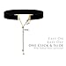 Gothic Black Velvet Choker with Amethyst Teardrop Crystal Pendant – Fashionable Stretchy Choke Necklace With Adjustable Click & Slide Closure – Accessory Christmas Gifts For Girls, Teens & Adult Women