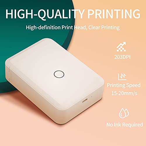 Label Maker D110 Portable Wireless Connect Rechargeable Mini Sticker Printer with 0.59x1.18 Inches Labels for Phone Compatible School Office Home Organization White