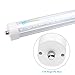 Brillihood 40w T8 T10 T12 8FT LED Tube Light, Single Pin FA8 Base, 6000K Cool White, 4500 Lumens, Fluorescent Bulb Replacement, Clear Cover, Dual-Ended Power (Pack of 10)