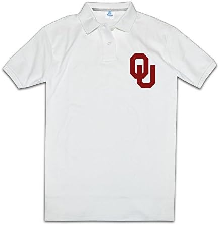 Men University Of Oklahoma Sooners Logo Short Sleeve Pique Polo Shirts White Size L