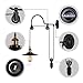 BAYCHEER Industrial Adjustable Gooseneck Wall Sconce Mounted Lamp Pulley Wall Lamp Wheel Wall Light use E26 Light Bulb Socket for Indoor Restaurant Barn, Black
