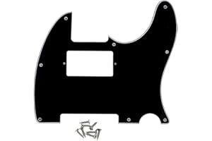ROZILO 8 Hole Tele Pickguard Guitar Humbucker Pick Guard Fit USA/Mexican Fender Standard Telecaster Black 3 Ply