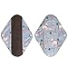 Teamoy 6Pcs 8 Inch Reusable Pads, Cloth Menstrual Pads Washable Period Pads with Charcoal Absorbency Layers, Fit for Light Flow (Cute Whale, Small)