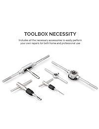 Neiko 00908 un SAE y Métricas llave y Die de hexágono aleación de acero, 6 piezas,   76 piece Set