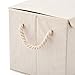 EZOWare Extra Large [3-Pack] Linen Fabric Foldable Storage Cubes Bin Box Containers with Lid and Handles - Light for Home, Office, Nursery, Closet, Bedroom, Living Room (24x12x12inch)