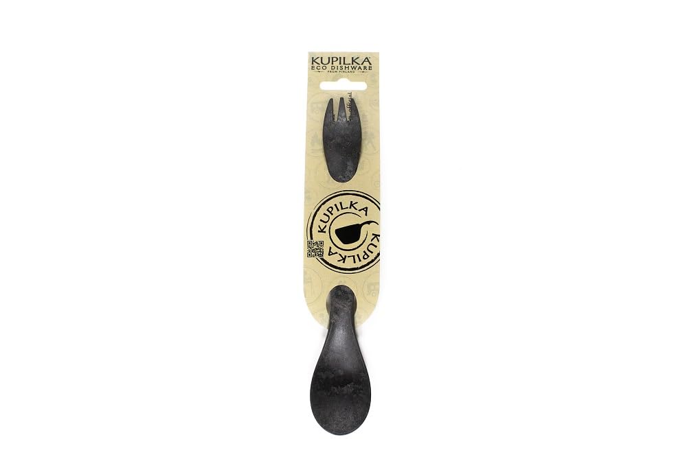 Kupilka Spork 225 - Long Outdoor Fork - Outdoor Crockery made of Organic Material - Recyclable, Black