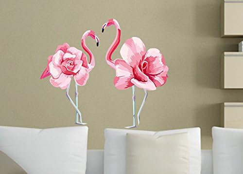 Lichi Romantic Pink Love Flamingos Wall Sticker Decal for Bedroom Living Room Wedding Decor - Image 5