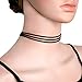 Cougar's Choice® Multi Strap Skinny Black Choker Collar Choker (Three Strands)