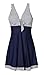 MiYang Women's One Piece High Waist Padded Swim Dress, Navy Stripe, Tag Size 3XL=L (US 12-14)