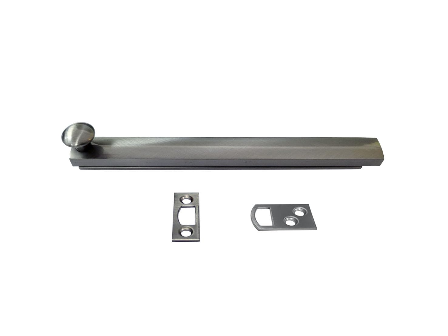 QCAA Heavy Duty Solid Brass Concealed Surface Bolt, 6", Brushed Nickel, 1 Pack, Made in Taiwan — image 1