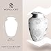 Cremation Urn for Human Ashes Adult Large, Funeral Urn for Men and Women - Brass Hand Engraved - Display Burial at Home or in Niche at Columbarium (White Rose Urn for Ashes Mother /Father