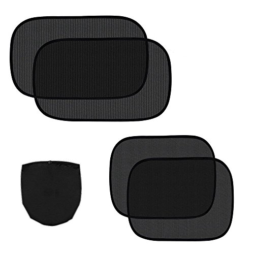 Car Sun Shade - 4 Pack Cling Car Side Windows Sunshade for Baby,Car Sunshades Protector,80 GSM for Maximum UV/Sun/Glare Protection for Kids,2 Pack 20"x12" and 2 Pack 17"x14" for Side Window Sunshades