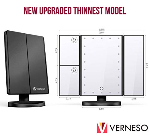 image for VERNESO Lighted Makeup Mirror with 22 LEDs - Vanity Mirror with Lights