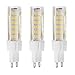 Rayhoo 3pcs Set G9 75-SMD 2835 LED Light Bulb Lamps 7 Watt AC 110V Non-dimmable Equivalent to 60W Halogen Track Bulb Replacement LED Bulbs Ceramic Lamps,500 Lumens, 3000K, Warm White