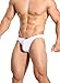 Ouber Men's Bodybuilding Posing Trunks Bikini Briefs Comfort Pouch Underwear (White,S)