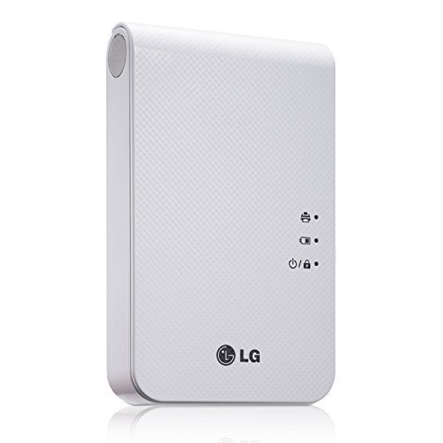 New LG Portable Mobile Pocket Photo PD241T Printer [White] (Follow-up model of PD239) Bluetooth Wireless Printing for iOS, Android and Windows OS