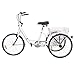 H&ZT Adult Tricycle 7 Speed Cruise Bike 20 inch 3 Wheeled Bicycle with Bell and Large Size Basket, Men’s Women’s Cruise Bike for Recreation, Shopping, Exercise (White, 20″ / 1-Speed)thumb 1
