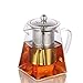 Glass Teapot with Infuser, 950ml/32oz Clear High Borosilicate Glass Tea Pot with Removable Tea Strainers for Loose Leaf Tea, Heat Resistant Loose Leaf Teapot, Safe on Microwavable and Stovetop