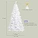 La fete 6 FT PVC Unlit Holiday Christmas Tree w/650 Branch Heads, Unlit White Pine Xmas Tree with Flodable Metal Stand for Indoor Decoration(White, 6 FT)