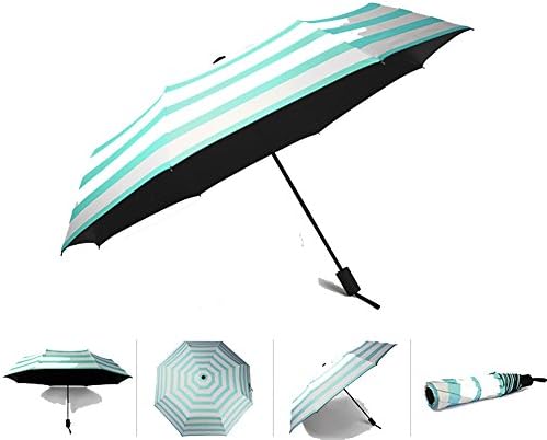 Memberr Navy Stripes Sunny Rainy Day Folding Umbrella