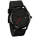 SMTSMT Popular Low-Key Men's Quartz Wristwatch Minimalist Connotation Leather Watch (Black)