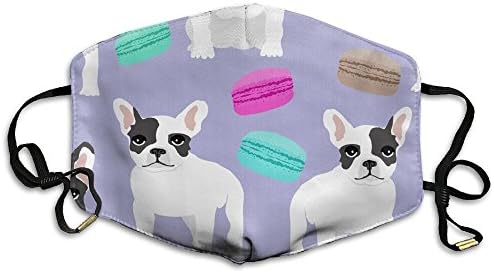 Adult Floral French Bulldog Macaron Mouth Face Masks For Mens Womens,Fashion Motorcycle Anti Dust Face Mouth Mask-Reusable,Soft With Filter