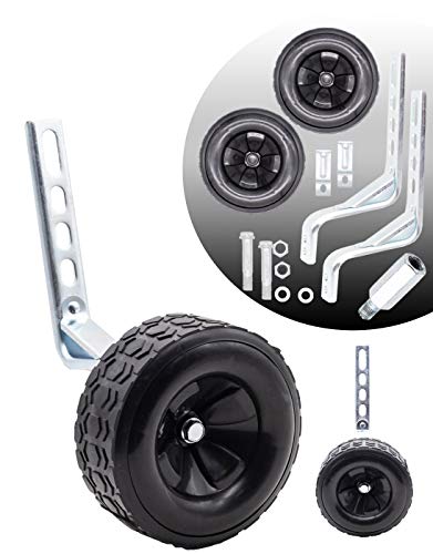 MOLI DEE Bicycle Training Wheels Fits 16 18 20 22 24 inch Kids Bike(Black)