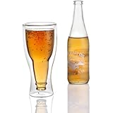Lily's Home Upside Down Beer Glass, Double Wall Beer Glass.