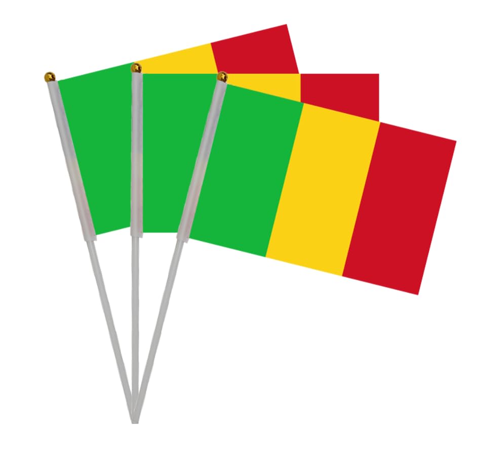 20 pieces Mali crank flags national flags party parade hand flags Mali flags sports events bars decoration Mali flag