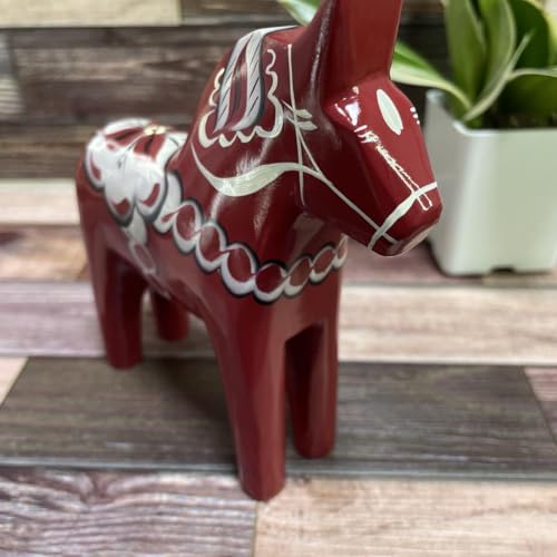 Grannas Dalarna Horse 5.1 inches (13 cm) Wine Color Sweden