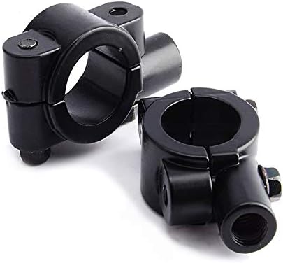 fsttm88 Mount 2pcs 10mm Aluminum Clamp Motorcycle Mirror Universal Fixed Black Holders Bicycle(black)
