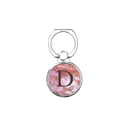 Pink personalized ring stand for cellphone, Universal finger grip holder, Smartphone, Cell phone holder, Letter D - Thumbnail 3
