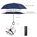 AmbrellaOK Double Layer Inverted Umbrella for Car Reverse Folding C-Shaped Hands Free Handle - Compact Lightweight & Windproof – Ideal Gift Men & Women (Auto Open-Blue Flower)
