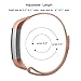 Glink Replacement Bands for Fitbit Charge 2, Stainless Steel Milanese Metal Wristband (5.5”-8.1”), Rose Gold