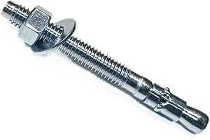 MIGHTY FASTENERS Zinc-Plated Steel Wedge Anchors, 3/8" X 3-3/4" - Heavy-Duty Mounting Bolts for Concrete - 25 Pack