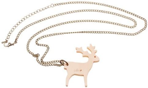 WeAreAwesome Deer Necklace Wood - approx. 70cm long Chain - Moose Pendant Bronze Antler Wild Forest Hunting Hunter