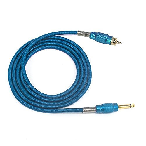 ITATOO Tattoo RCA Cord for Rotary Tattoo Machine Kit Heavy Duty Fireproof Tattoo Power Supply 2.5M 8.2 Feet Soft RCA Tattoo Clip Cord Tattoo Wire Sky Blue
