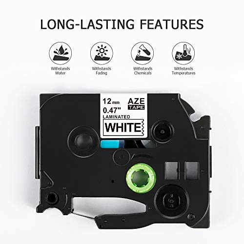 Oozmas Compatible Label Tape Replacement for P-touch 12mm 0.47 Inch TZe Tapes TZE-131 231 431 531 631 TZ Tape Compatible with Brother Ptouch PT-1280 D210 D400 D600 H100 1880 1890 Label Maker, 5 Pack
