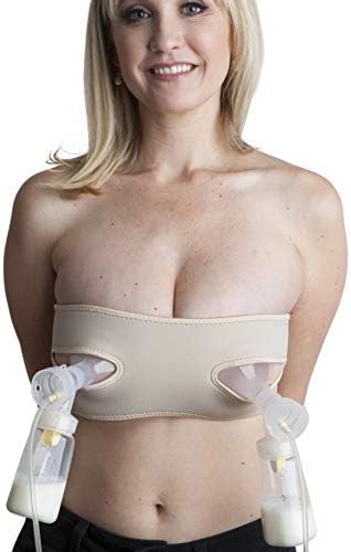 Pump Strap Hands Free Pumping Bra - breastpump and nursing - xs - xl - Beige