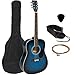 Best Choice Products 41in Full Size All-Wood Acoustic Guitar Starter Kit w/ Case, Pick, Shoulder Strap, Extra Strings - Blue
