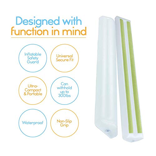Portable Bed Rail for Toddlers - Inflatable Baby Bumper 2-Pack