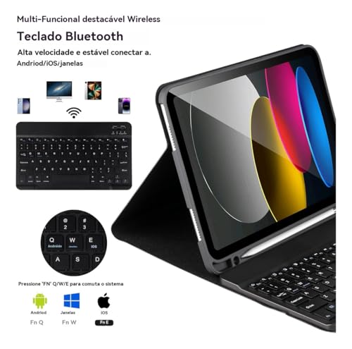 Capa + Teclado Bluetooth + Mouse Para Samsung Galaxy Tab A9+(2023) / A11+ (2025)