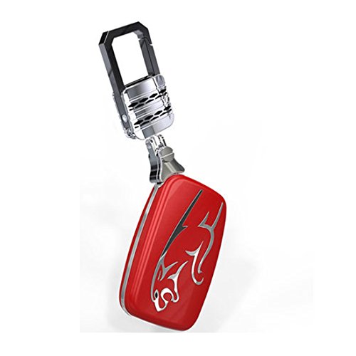 KMT ABS Smart Remote Key Fob Case Cover Protector Shell Fit Jaguar XE XJ XF F-TYPE F-SPACE (PACK OF 1 PC) (Red With Metal KeyChain) - Thumbnail 7