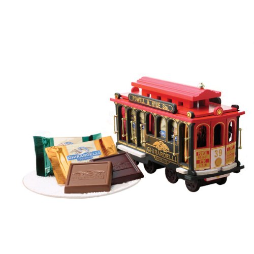 Ghirardelli Chocolate Wooden Cable Car Gift with Squares Chocolates