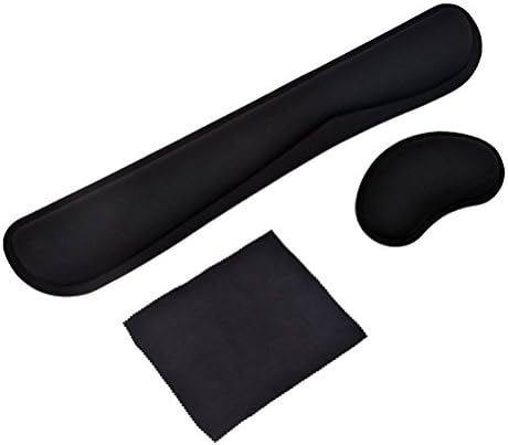 Ledinus Memory Foam Wrist Rest Pad and Mouse Wrist Rest Support Cushion for Working Gaming with Microfiber Cleaning Cloth - Durable &amp; Non-slip &amp; Comfortable &amp; Lightweight For Easy Typing &amp; Pain Relief