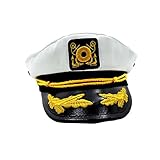Ibeauti Unisex Adjustable Captain Costume Admiral Hat Cosplay White Sailor Cap