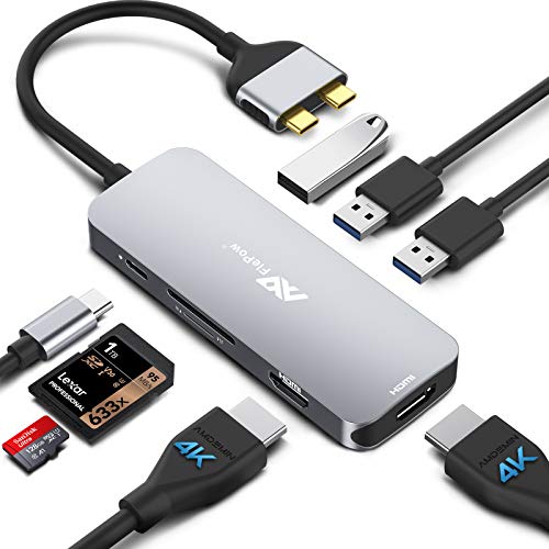 MacBook Pro Docking Station Dual Monitor 4K Triple Display FlePow 8 in