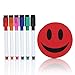 Magnetic Dry Erase Monthly Calendar – 16”x12” with 6 Dry Erase Markers & Smiley Eraser - Wipes Clean Stain Free – Magnetic Refrigerator Calendar/ Small White Board Planner/ Grocery List Magnet Pad