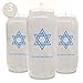 Ner Mitzvah 7 Day Memorial Candles, 3 Pack - Plastic Jar with Star of David - 6” Tall Pillar Candles for Religious, Prayer, Party Decor, Vigil and Emergency Use